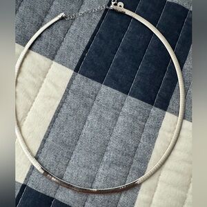 White gold and yellow gold Omega Necklace